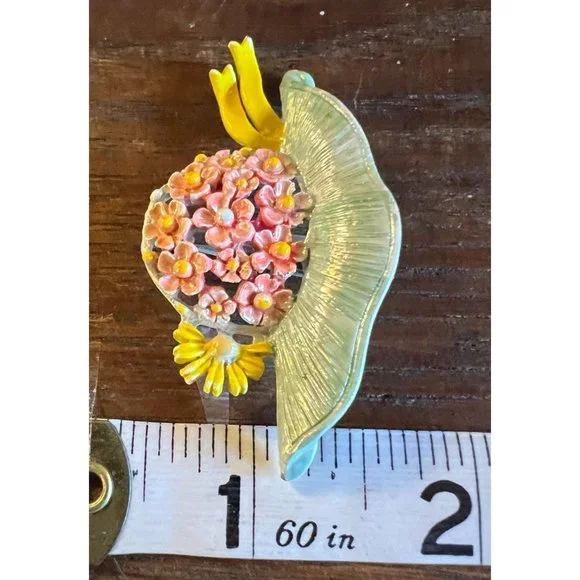 Vintage Beatrix Jewelry BJ Jewel Flower Pin Brooch Accessory - Picture 9 of 16